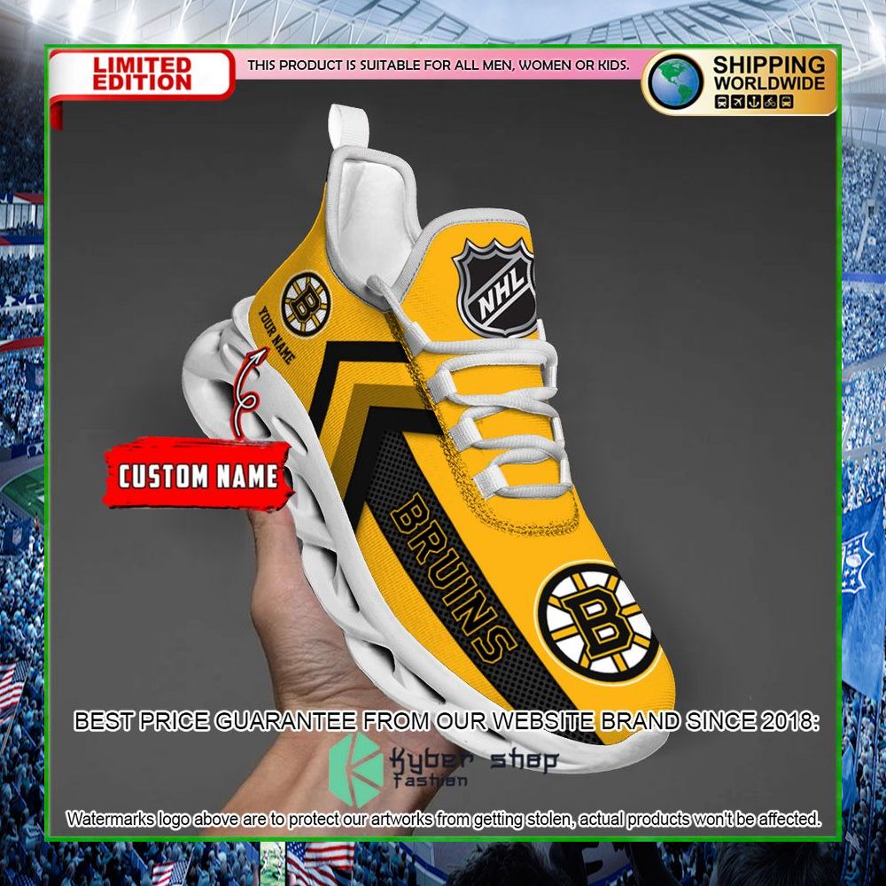 boston bruins custom name clunky max soul shoes limited edition