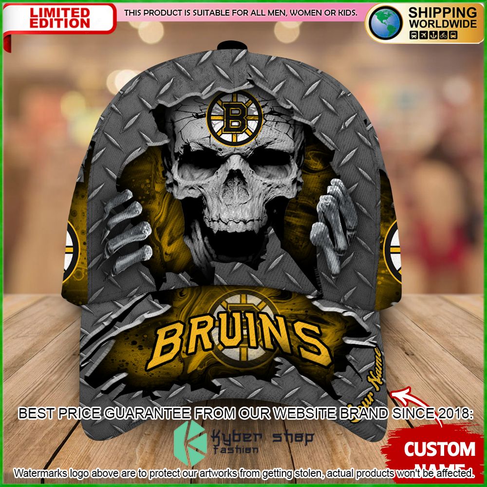 boston bruins custom name nhl skull cap limited edition tb2tn