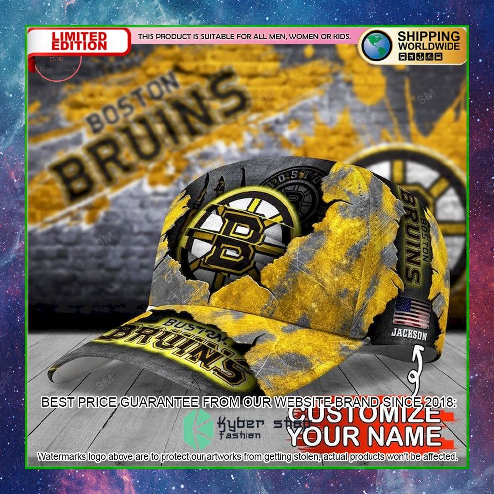 boston bruins skull nhl custom name cap limited edition rnnql