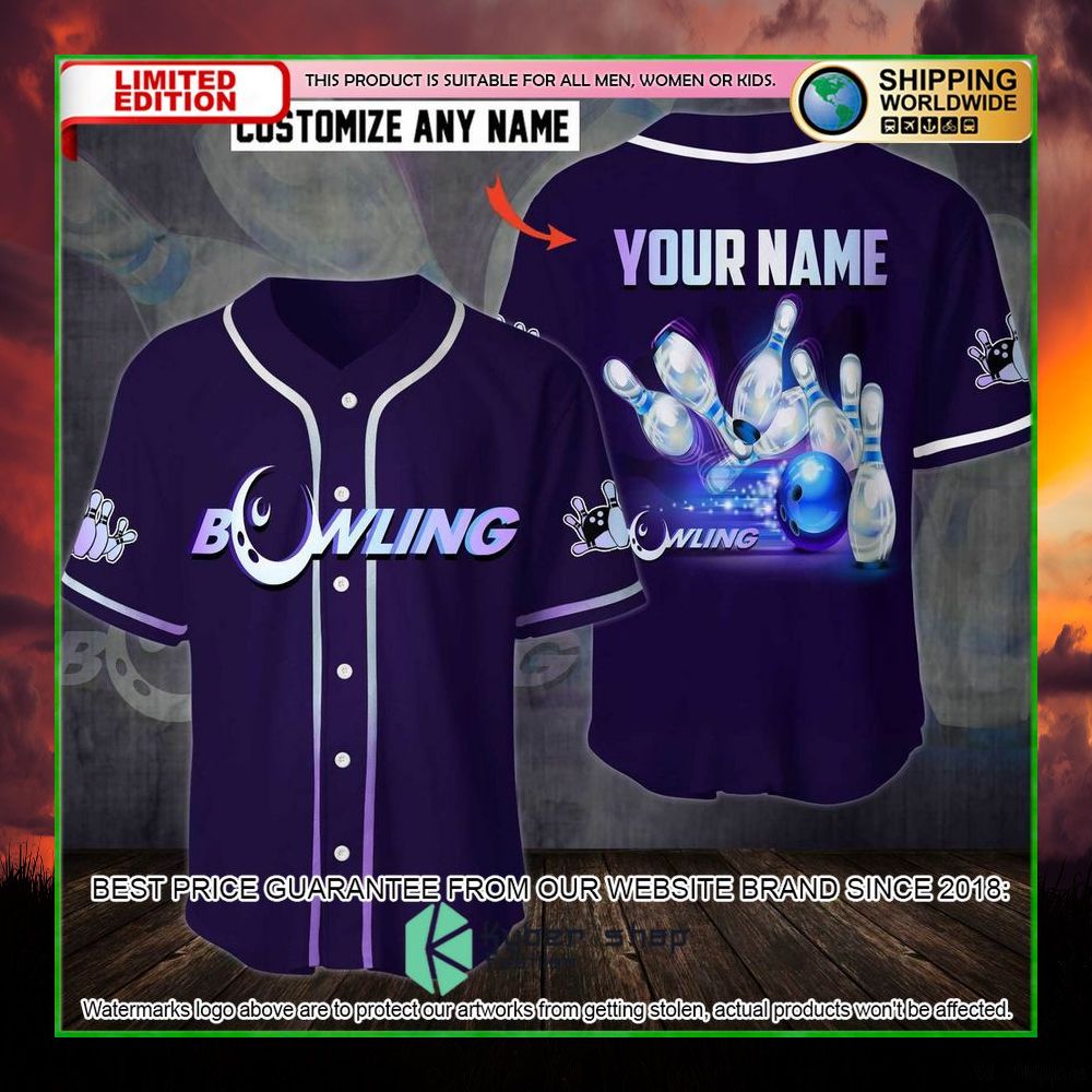 bowling custom name baseball jersey limited edition 76och
