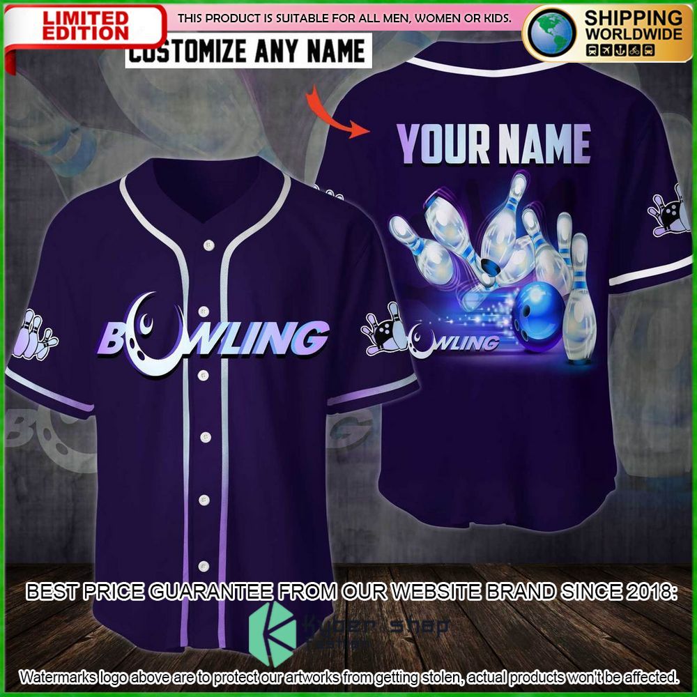 bowling custom name baseball jersey limited edition avc0y