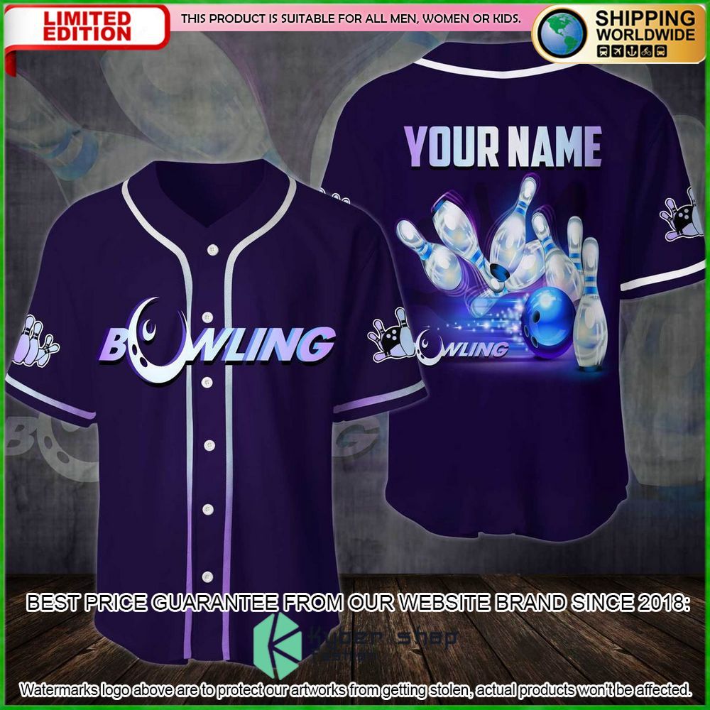 bowling custom name baseball jersey limited edition