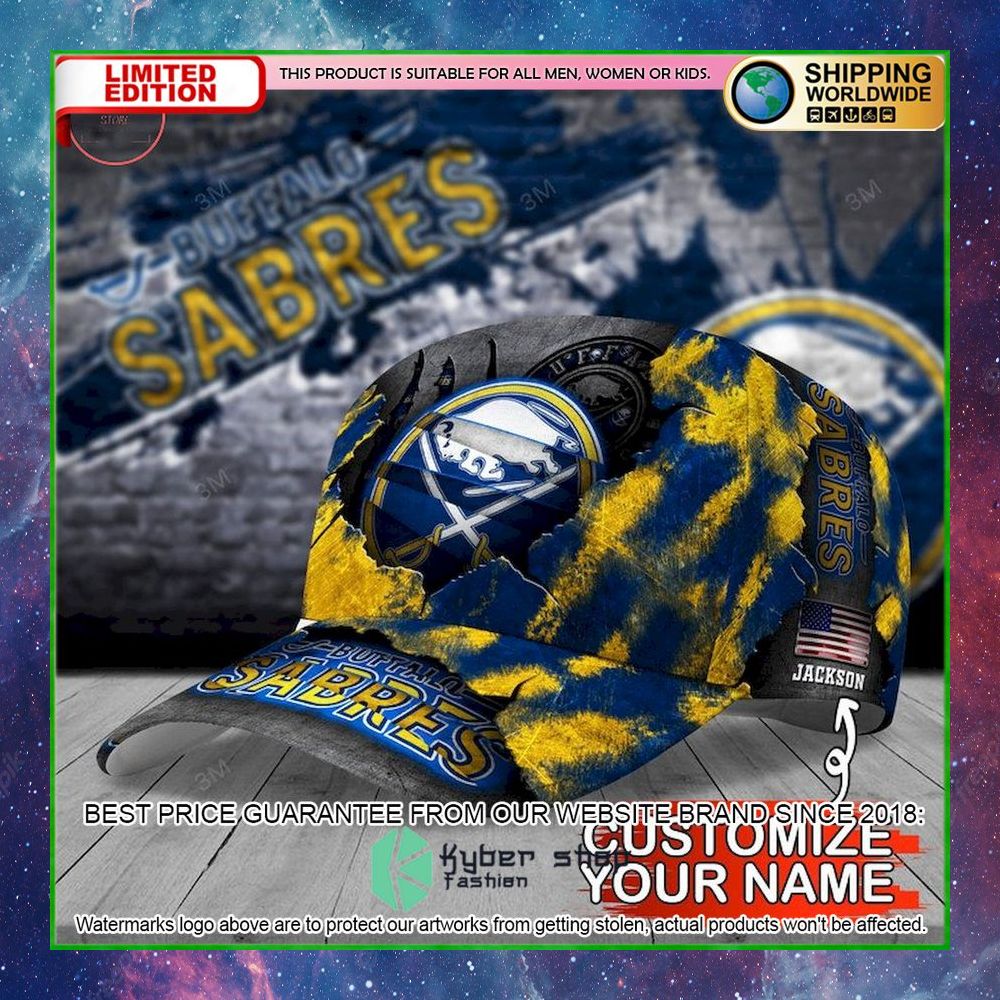 buffalo sabres skull nhl custom name cap limited edition