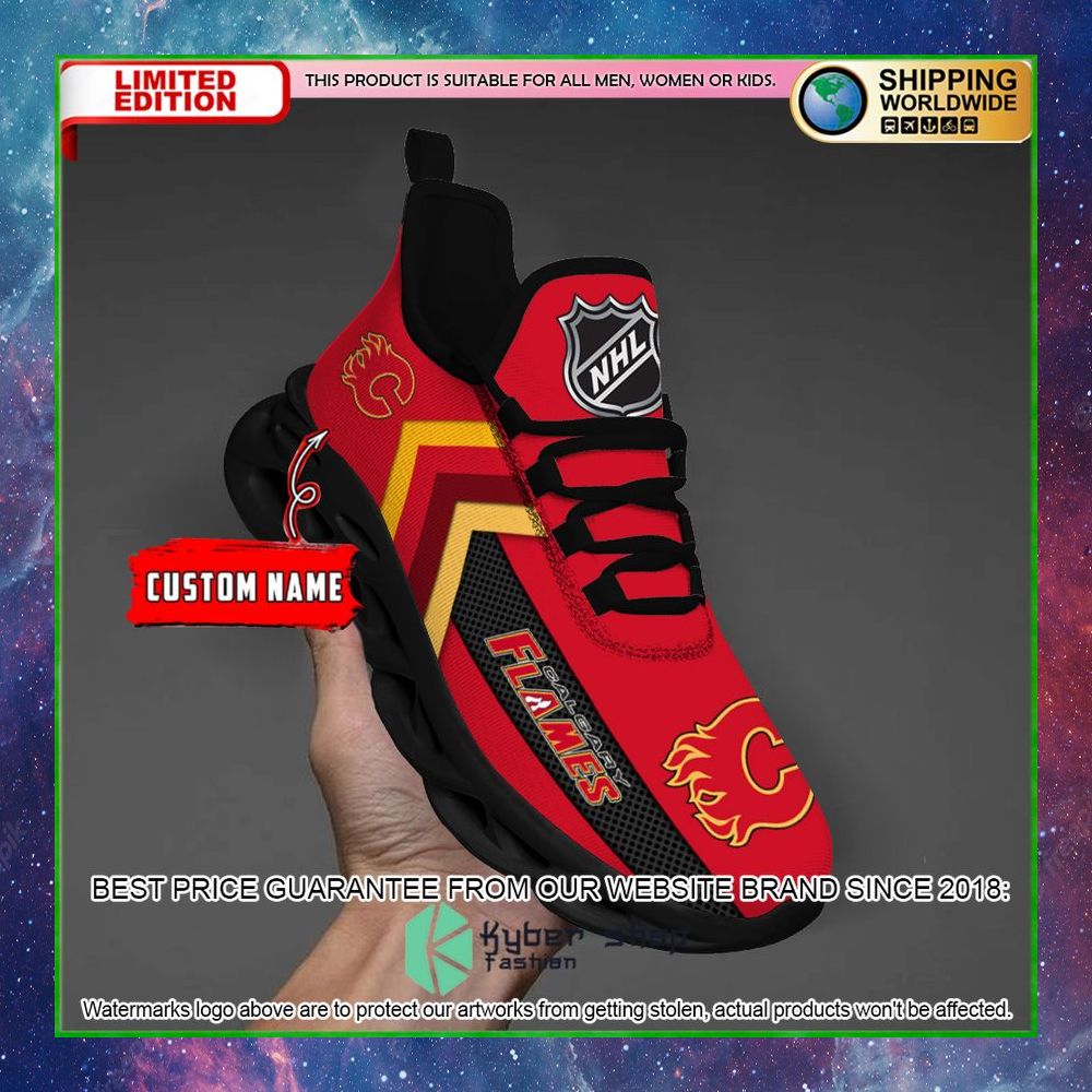 calgary flames custom name clunky max soul shoes limited edition 6pkop