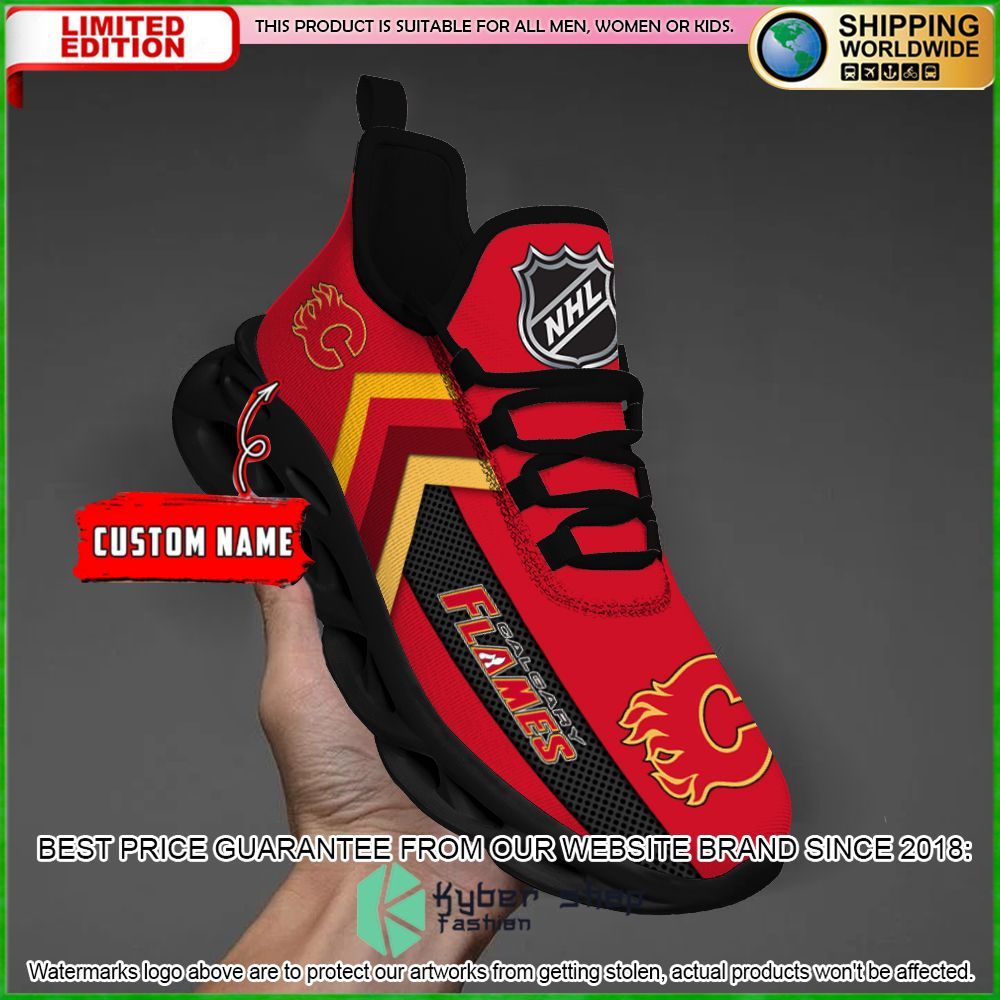 calgary flames custom name clunky max soul shoes limited edition bsvjd