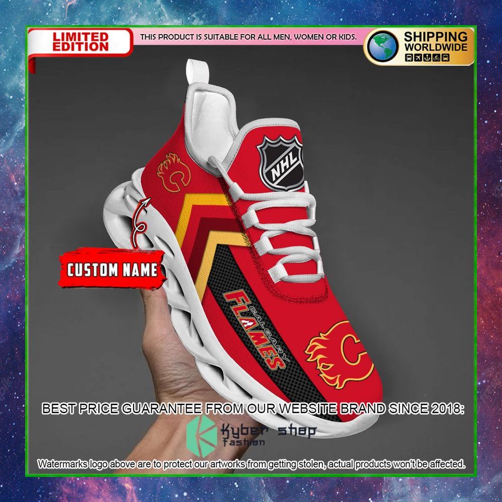 calgary flames custom name clunky max soul shoes limited edition