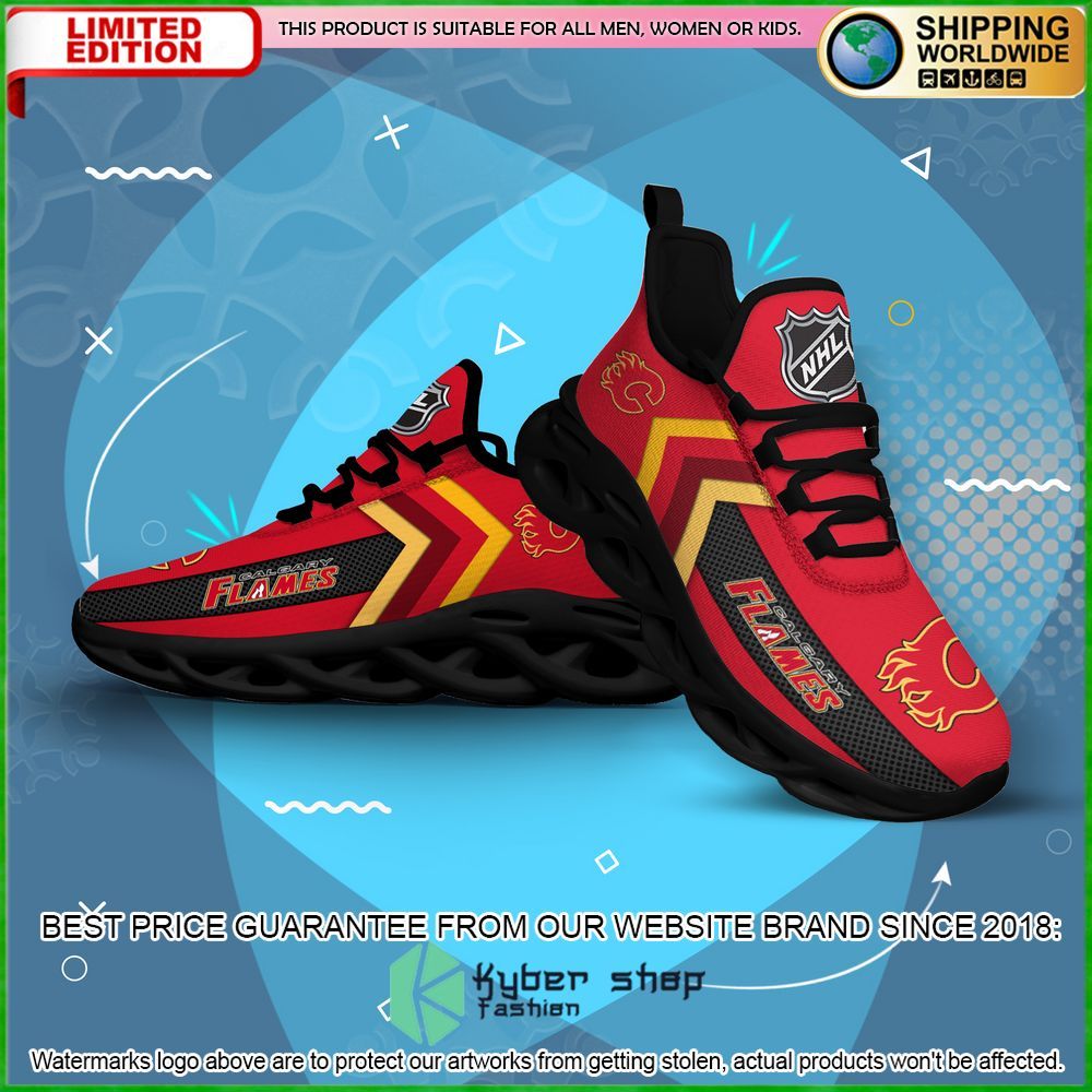 calgary flames custom name clunky max soul shoes limited edition qfufh
