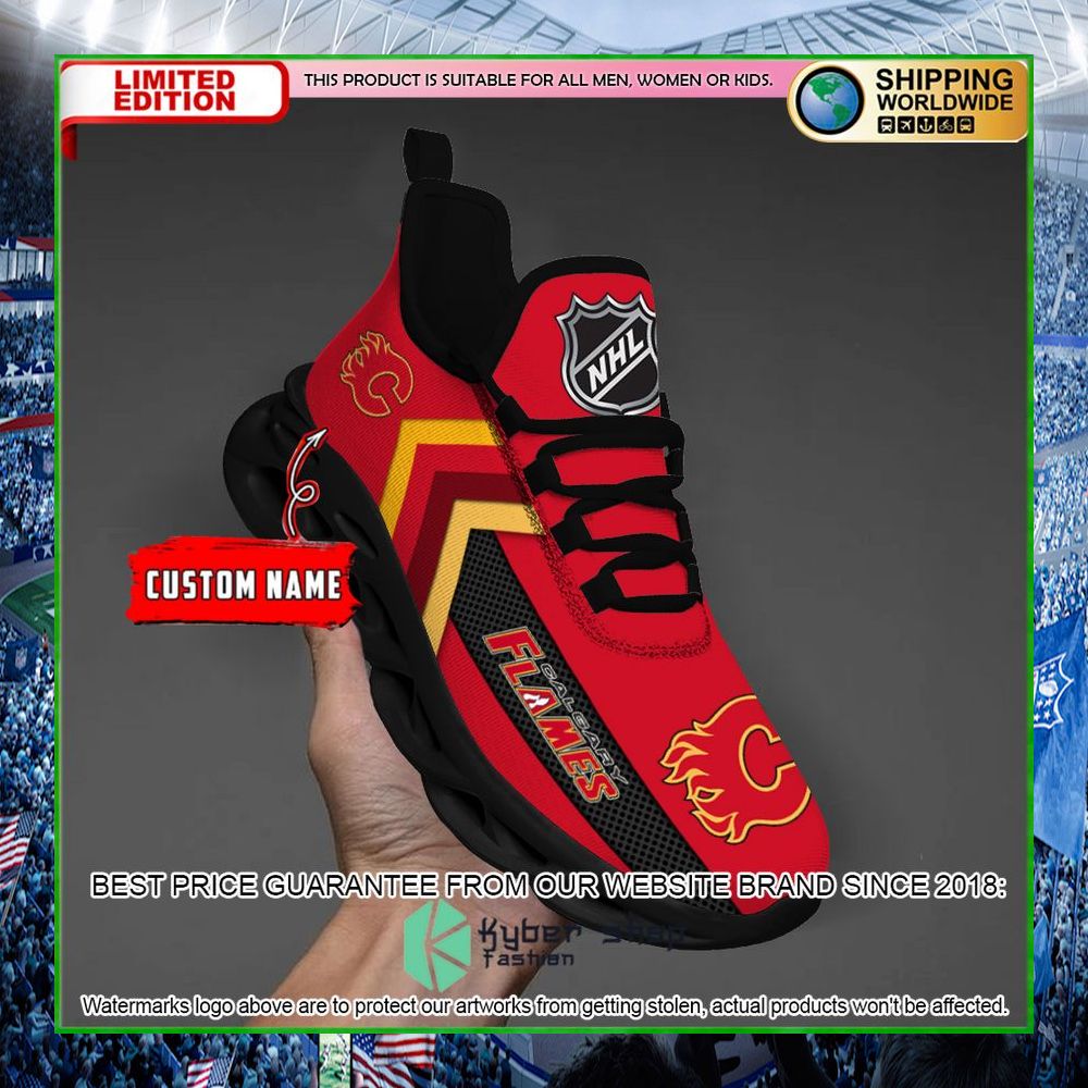 calgary flames custom name clunky max soul shoes limited edition rumfs
