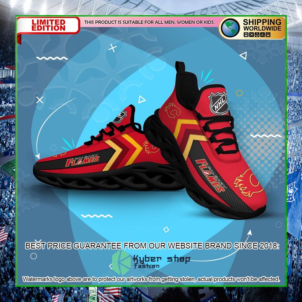 calgary flames custom name clunky max soul shoes limited edition z2vef