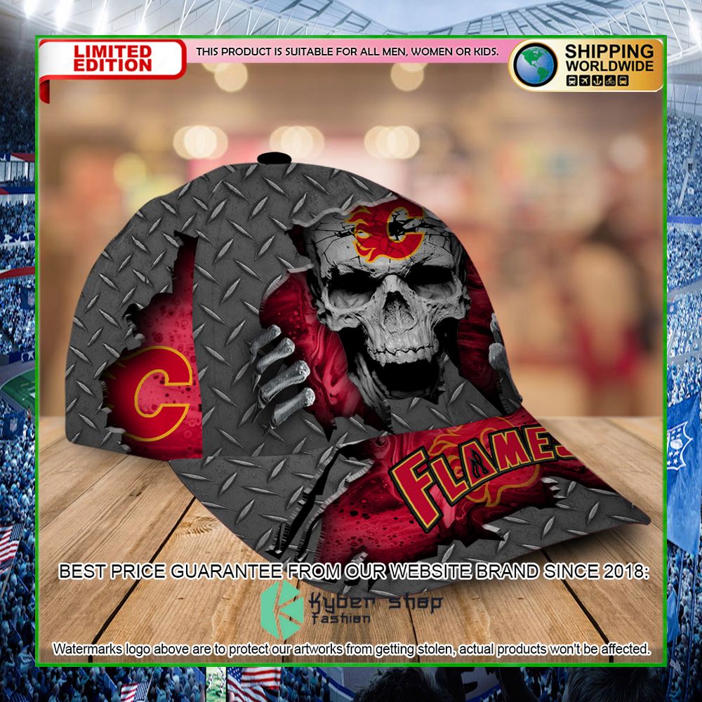 calgary flames custom name nhl skull cap limited edition ffyim