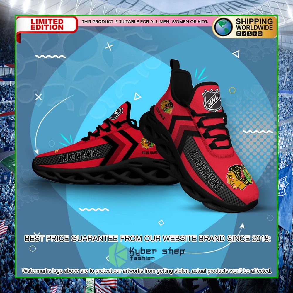 chicago blackhawks custom name clunky max soul shoes limited edition fkw6q