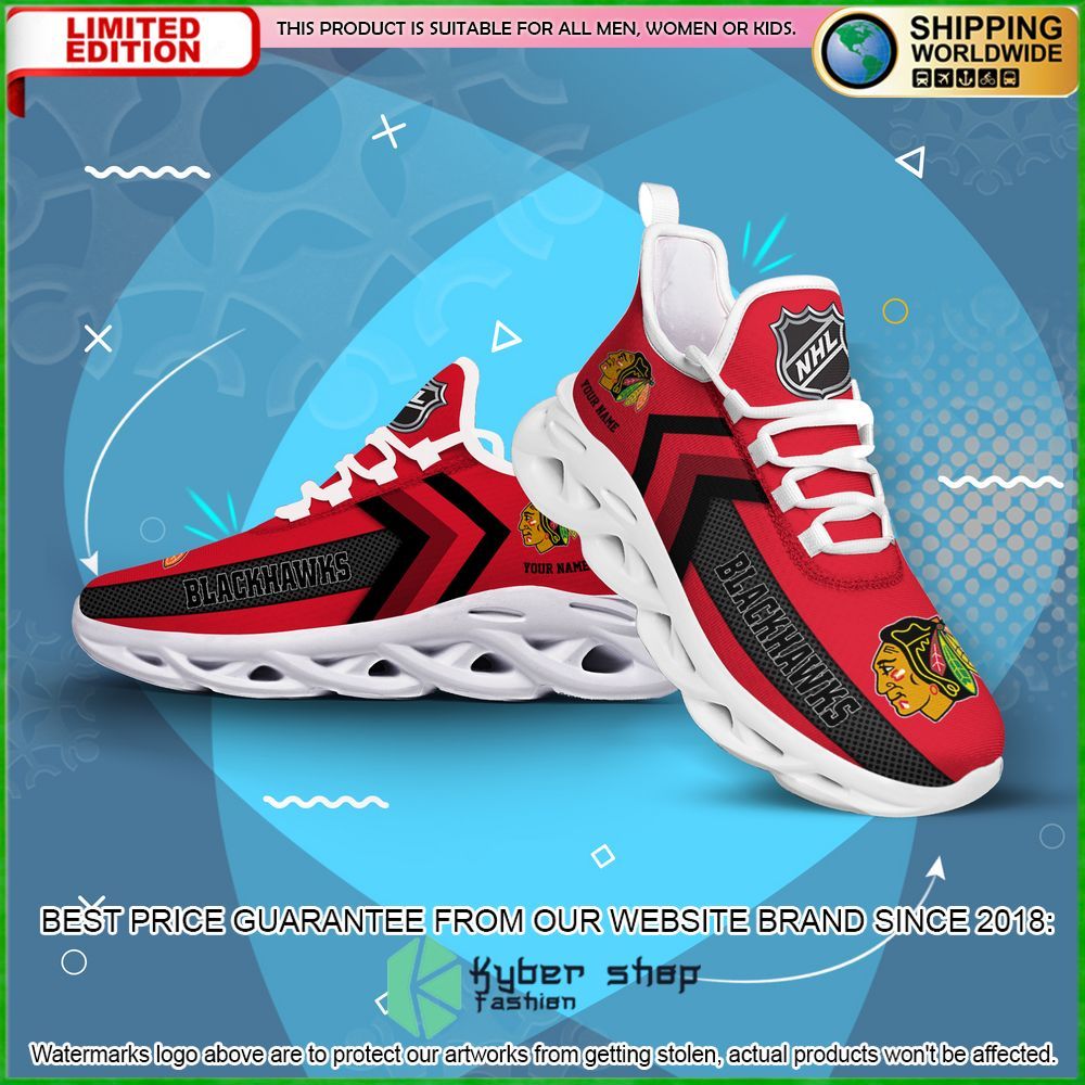 chicago blackhawks custom name clunky max soul shoes limited edition