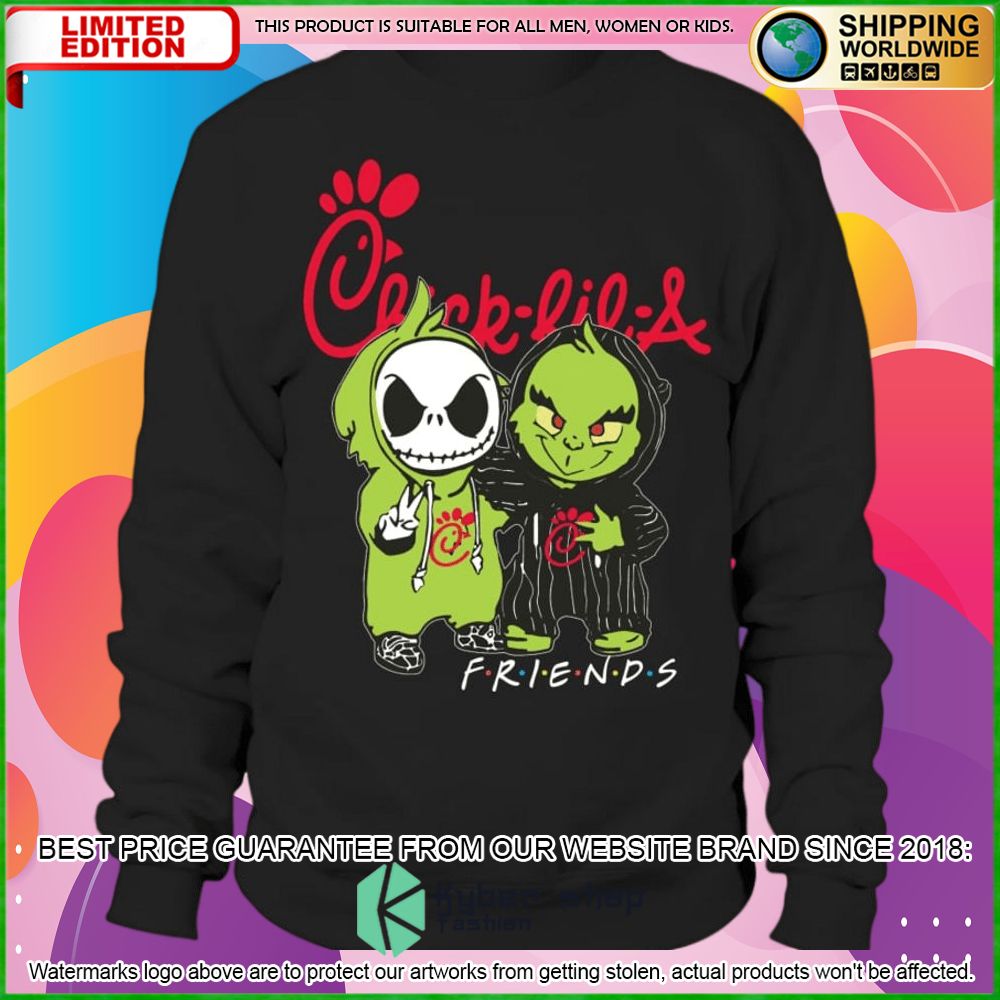 chick fil a jack skelltington grinch friends hoodie shirt limited edition