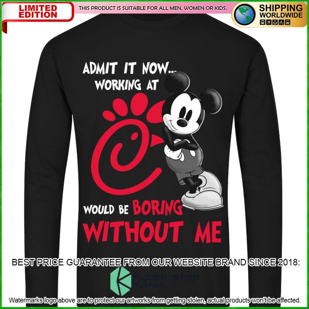 chick fil a mickey mouse admit it now working at hoodie shirt limited edition fk45q