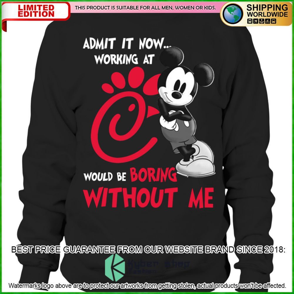 chick fil a mickey mouse admit it now working at hoodie shirt limited edition ms0qb