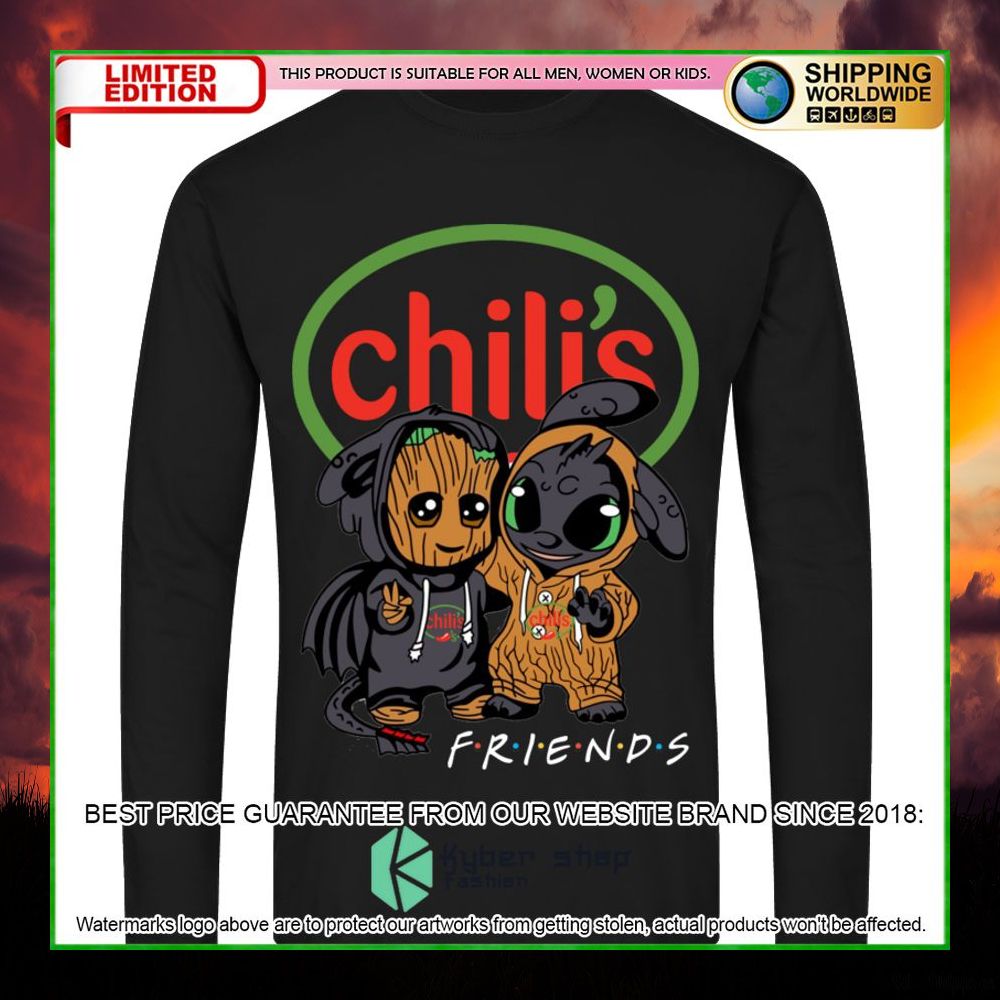 chilis baby groot stitch friends hoodie shirt limited edition 3djua