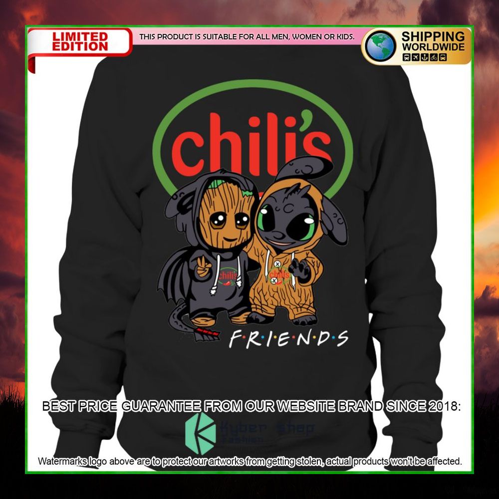 chilis baby groot stitch friends hoodie shirt limited edition aumjv