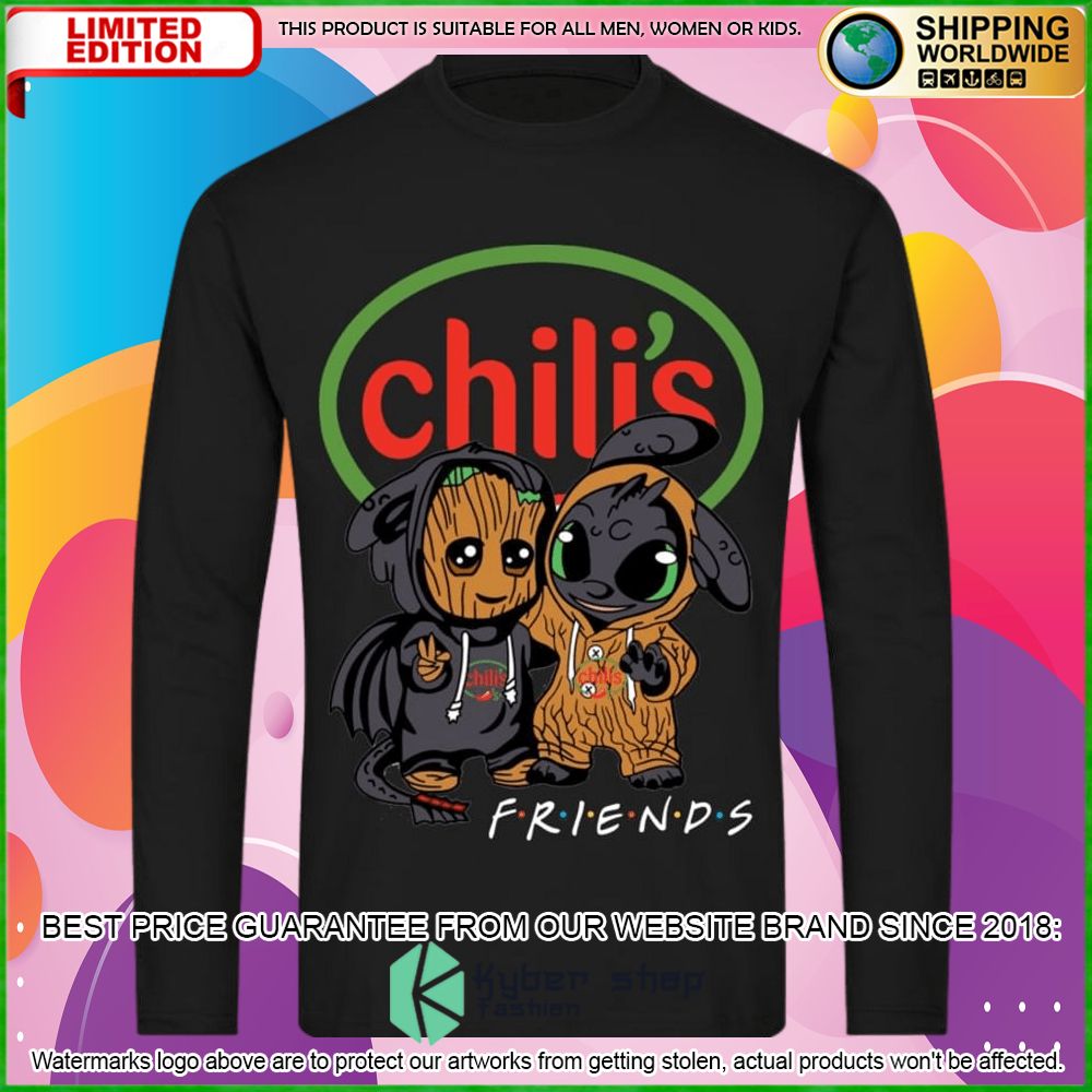 chilis baby groot stitch friends hoodie shirt limited edition qrtao