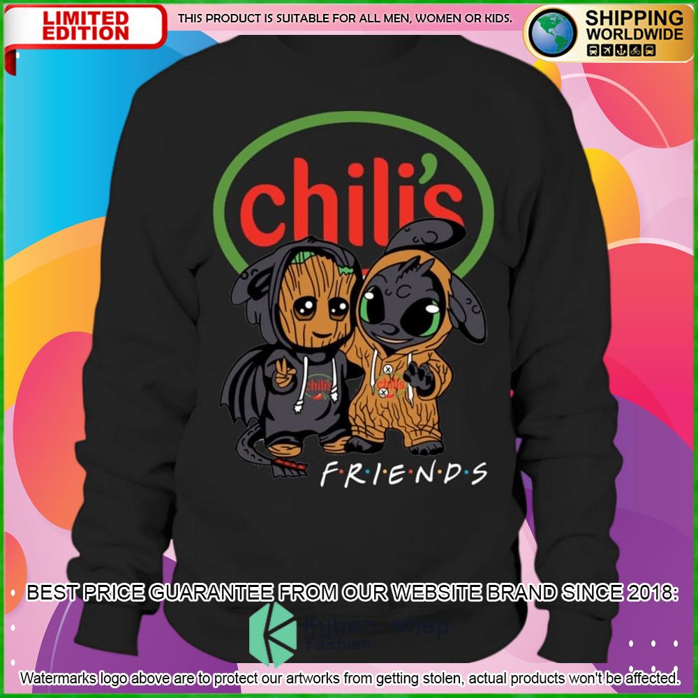 chilis baby groot stitch friends hoodie shirt limited edition sgwm4