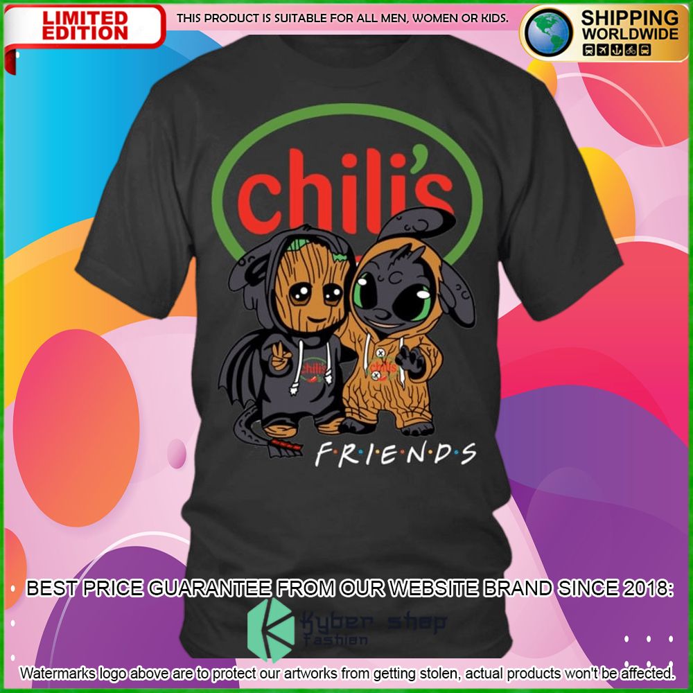 chilis baby groot stitch friends hoodie shirt limited edition yfu0z