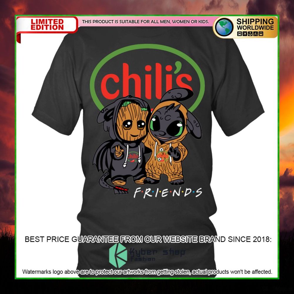 chilis baby groot stitch friends hoodie shirt limited edition ymoay