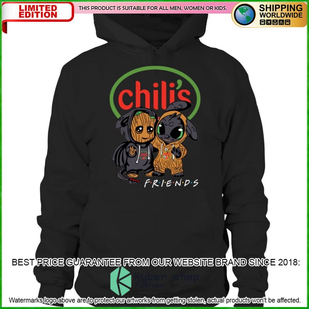 chilis baby groot stitch friends hoodie shirt limited edition zdu9j