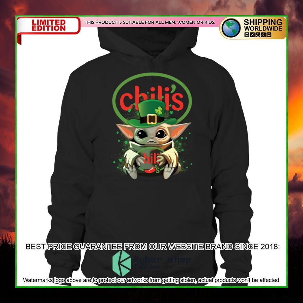 chilis baby yoda patricks day hoodie shirt limited edition