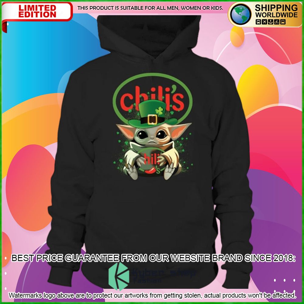 chilis baby yoda patricks day hoodie shirt limited edition kkzcy