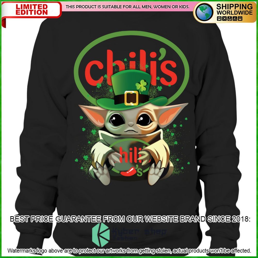 chilis baby yoda patricks day hoodie shirt limited edition s799w
