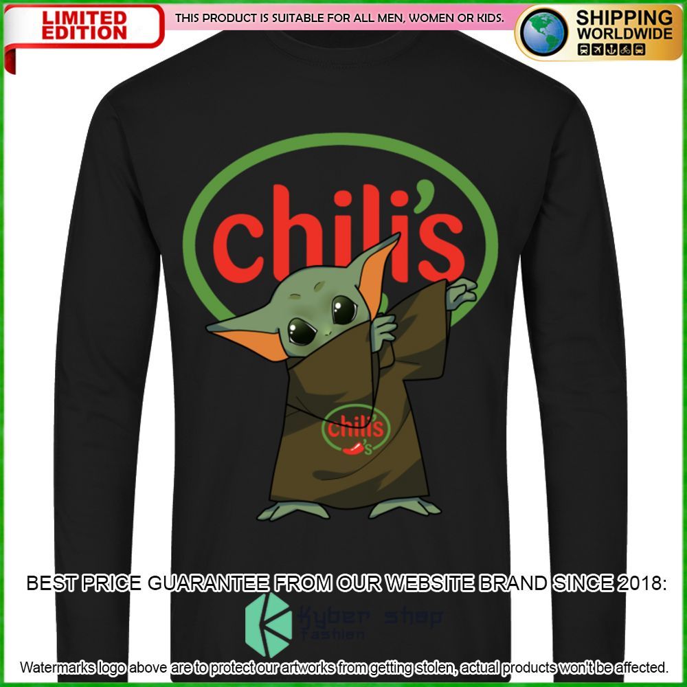 chilis baby yoda star wars hoodie shirt limited edition