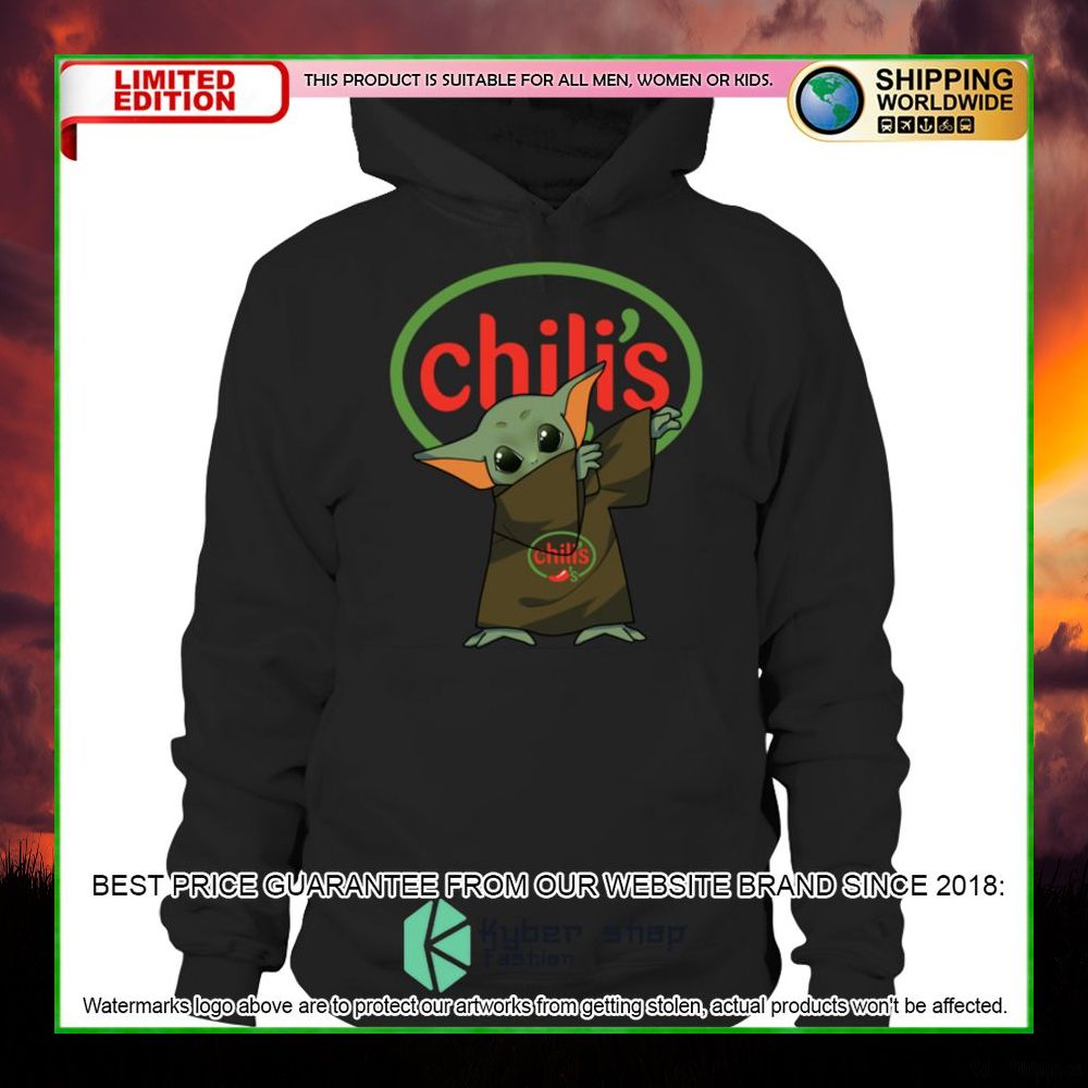 chilis baby yoda star wars hoodie shirt limited edition mom6z