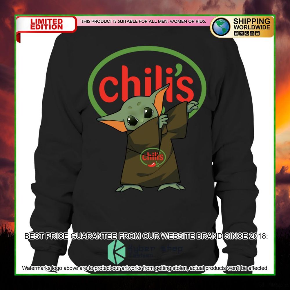 chilis baby yoda star wars hoodie shirt limited edition q40fr