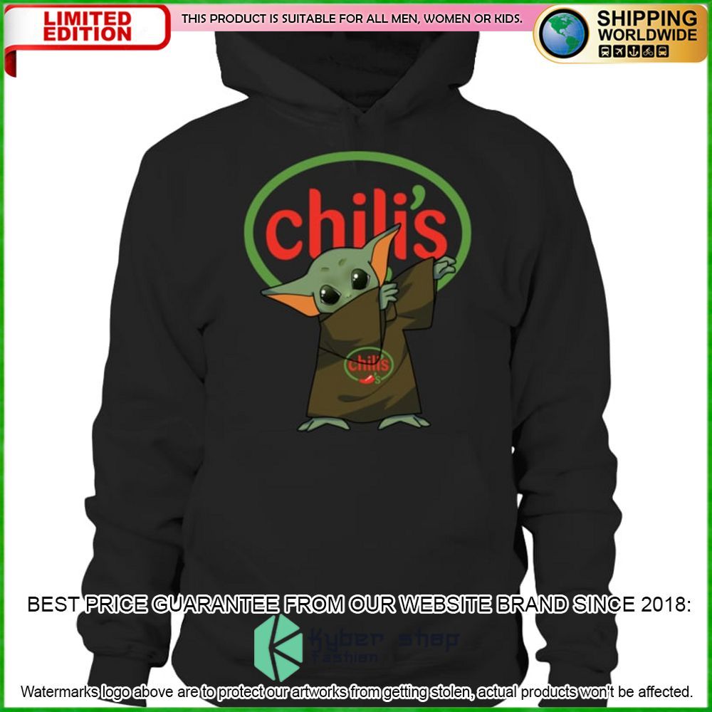 chilis baby yoda star wars hoodie shirt limited edition
