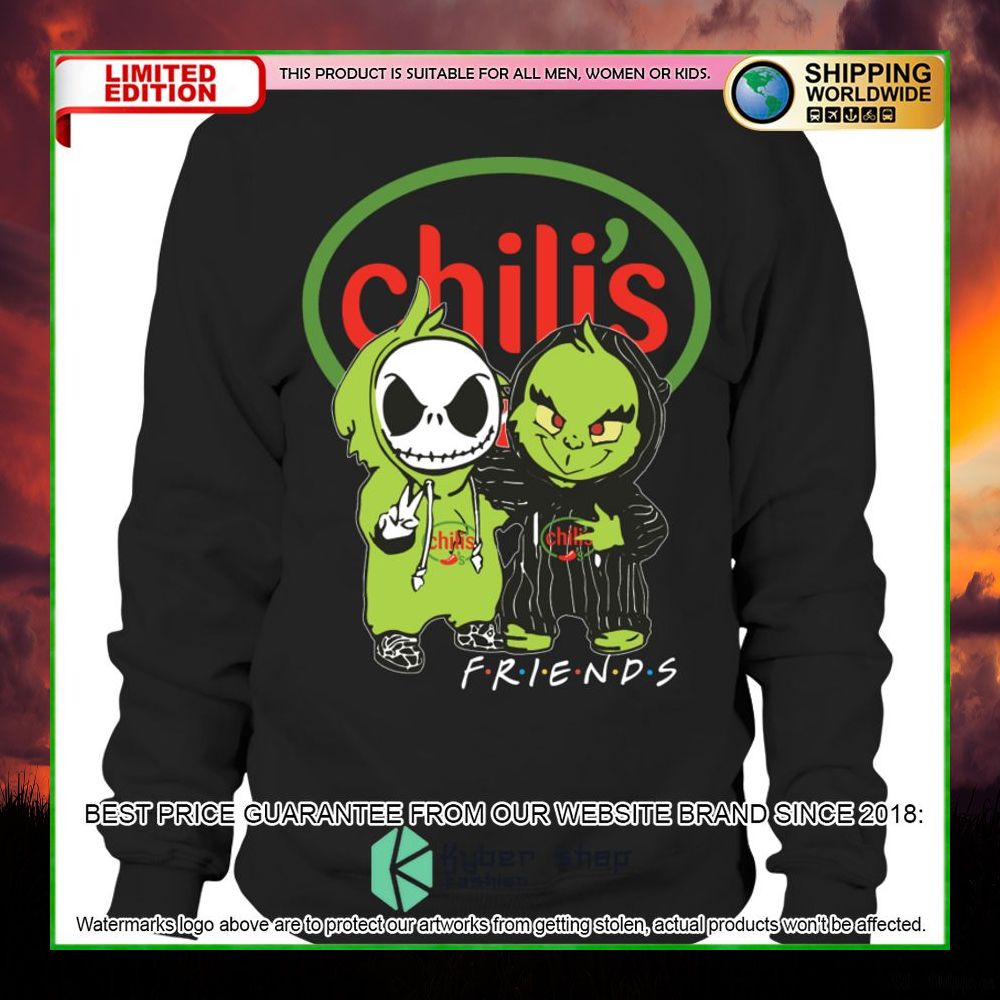 chilis jack skelltington grinch friends hoodie shirt limited edition