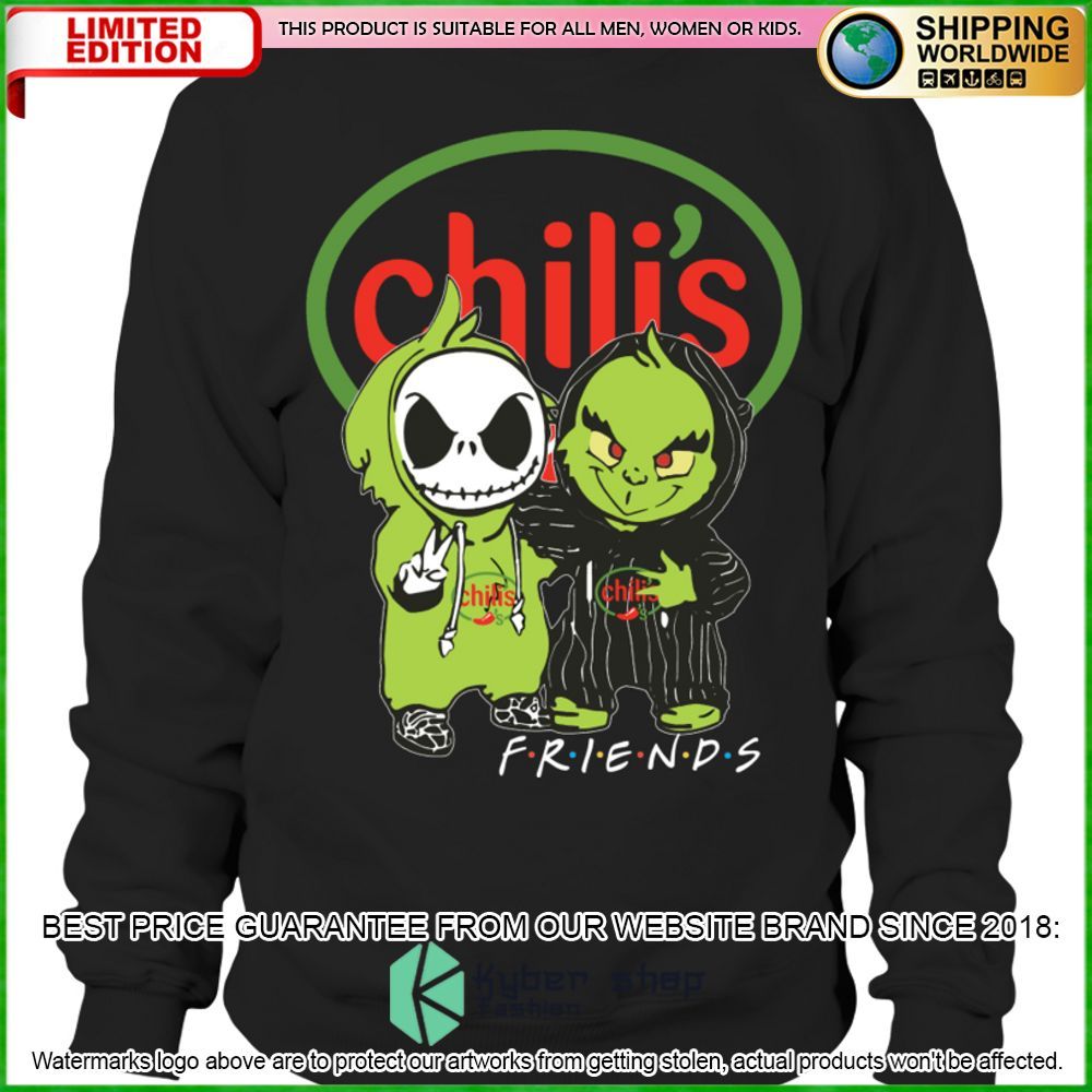 chilis jack skelltington grinch friends hoodie shirt limited edition