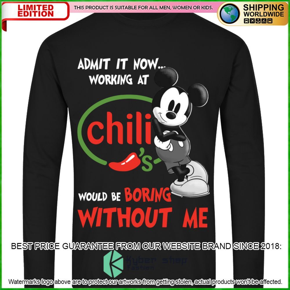 chilis mickey mouse admit it now working at hoodie shirt limited edition hlmf4
