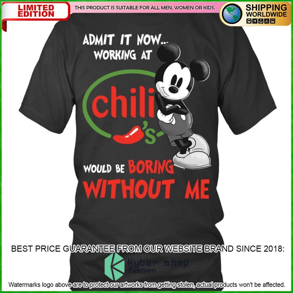 chilis mickey mouse admit it now working at hoodie shirt limited edition hogfb
