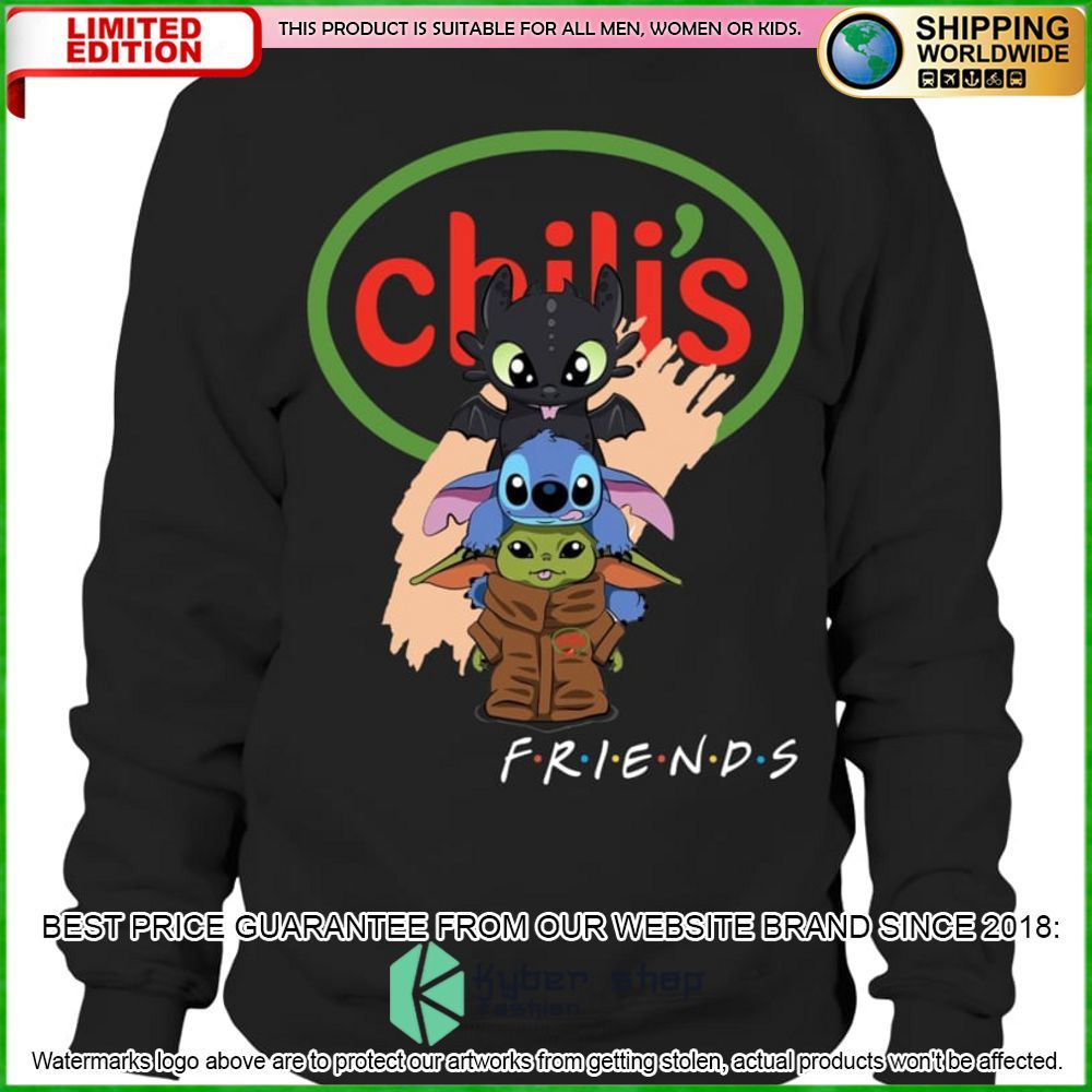 chilis toothless stitch baby yoda friends hoodie shirt limited edition egcts