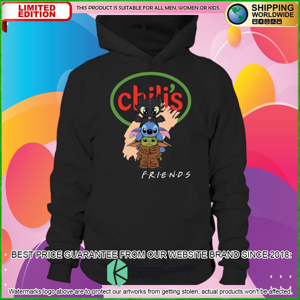 chilis toothless stitch baby yoda friends hoodie shirt limited edition gz9yw