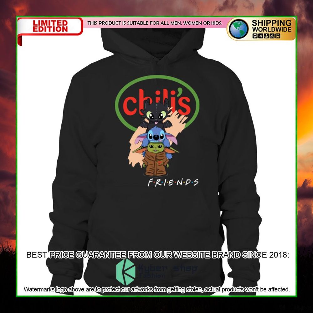 chilis toothless stitch baby yoda friends hoodie shirt limited edition