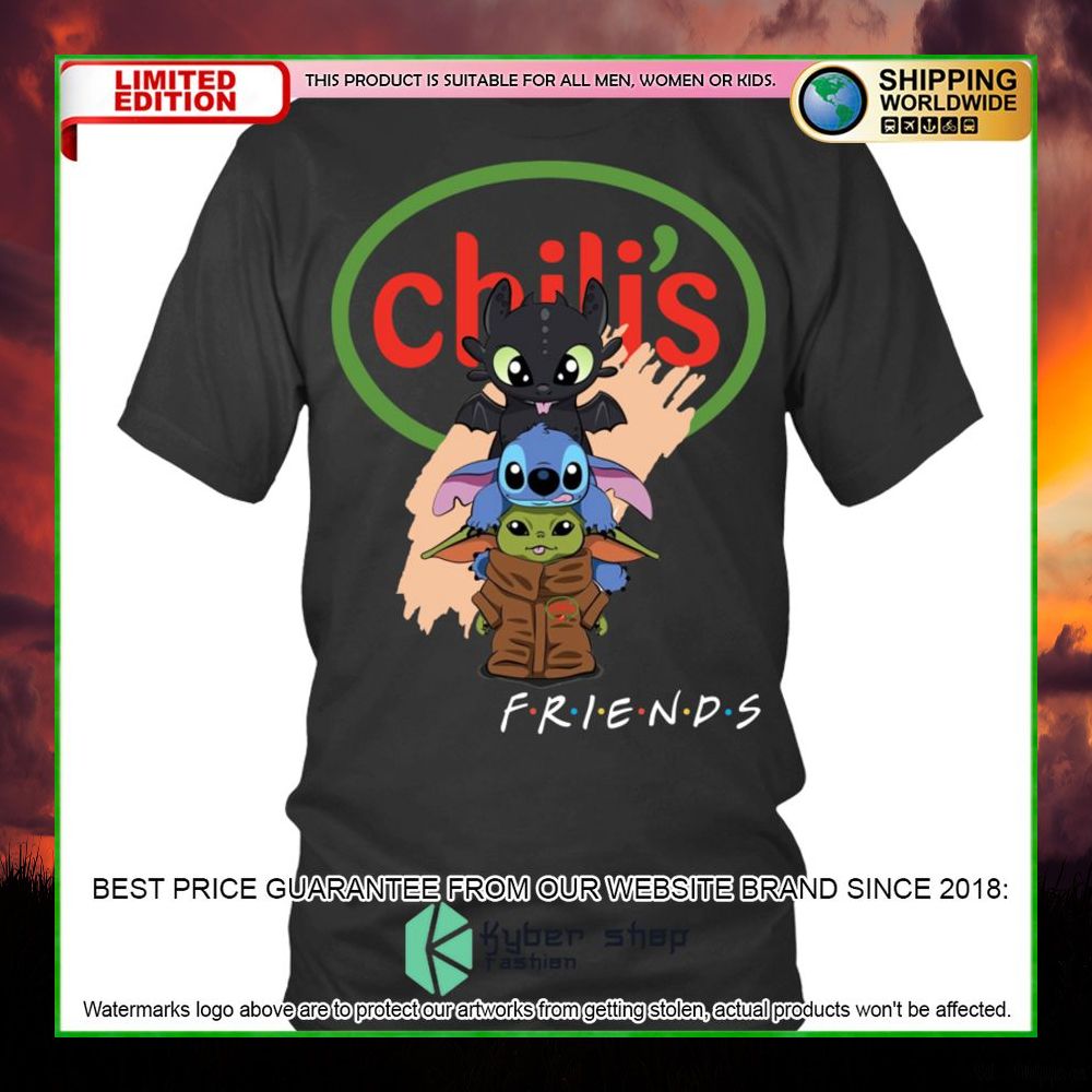chilis toothless stitch baby yoda friends hoodie shirt limited edition lq6ec