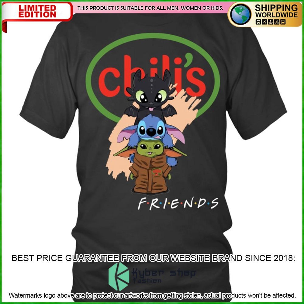 chilis toothless stitch baby yoda friends hoodie shirt limited edition mcqes