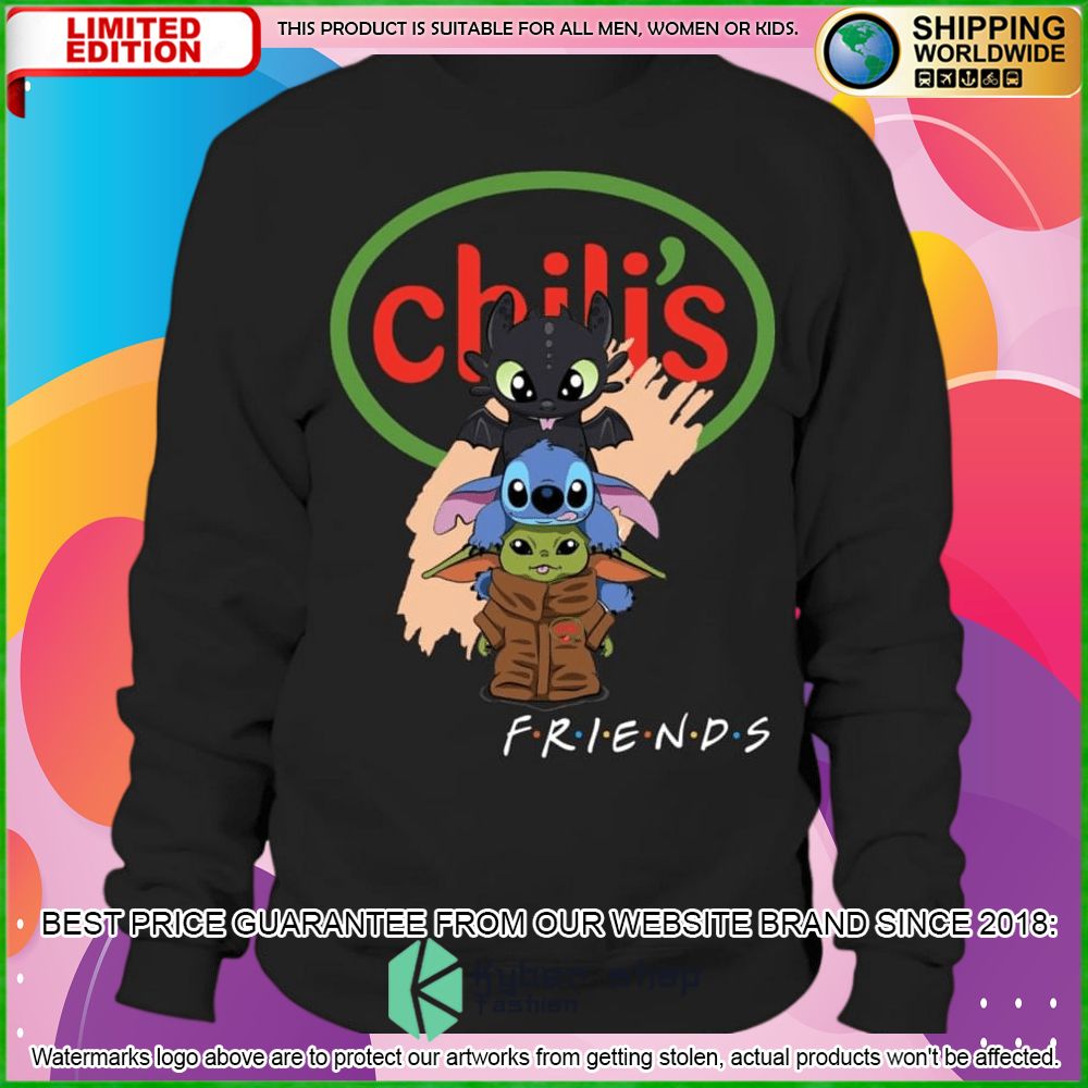 chilis toothless stitch baby yoda friends hoodie shirt limited edition ukct8