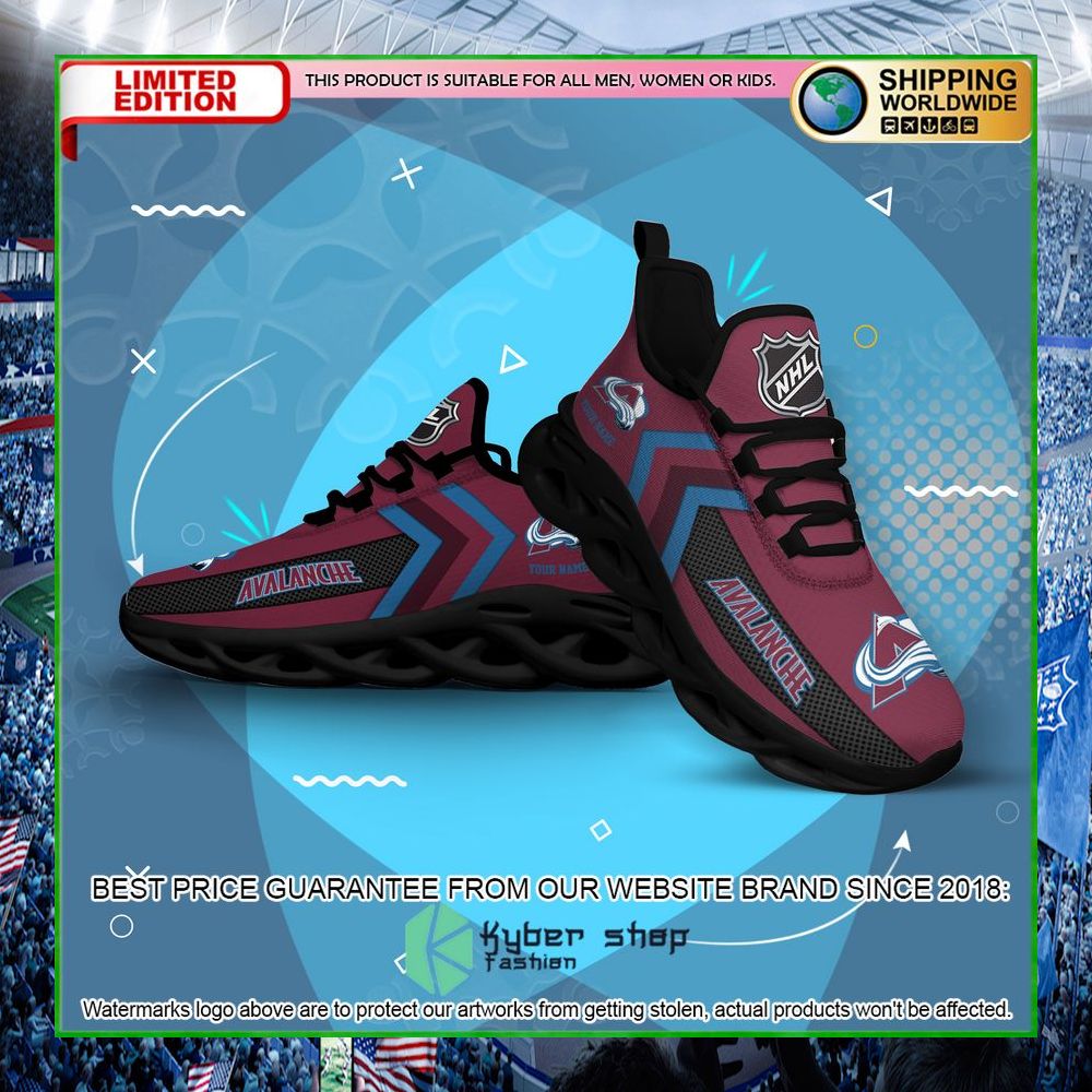 colorado avalanche custom name clunky max soul shoes limited edition kge6h