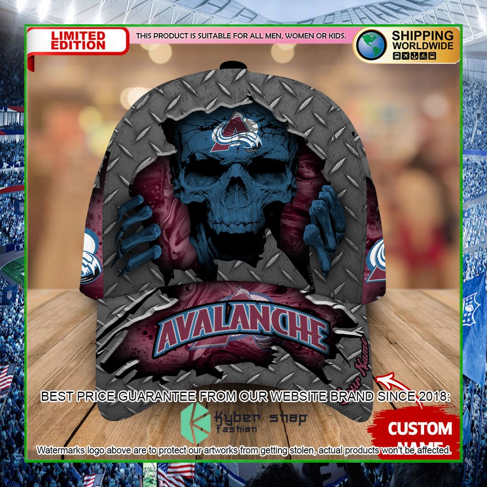 colorado avalanche custom name nhl skull cap limited edition i7bbl