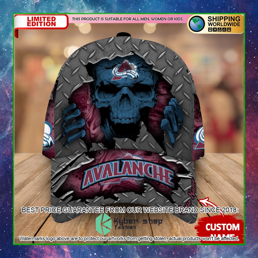 colorado avalanche custom name nhl skull cap limited edition jsz2e
