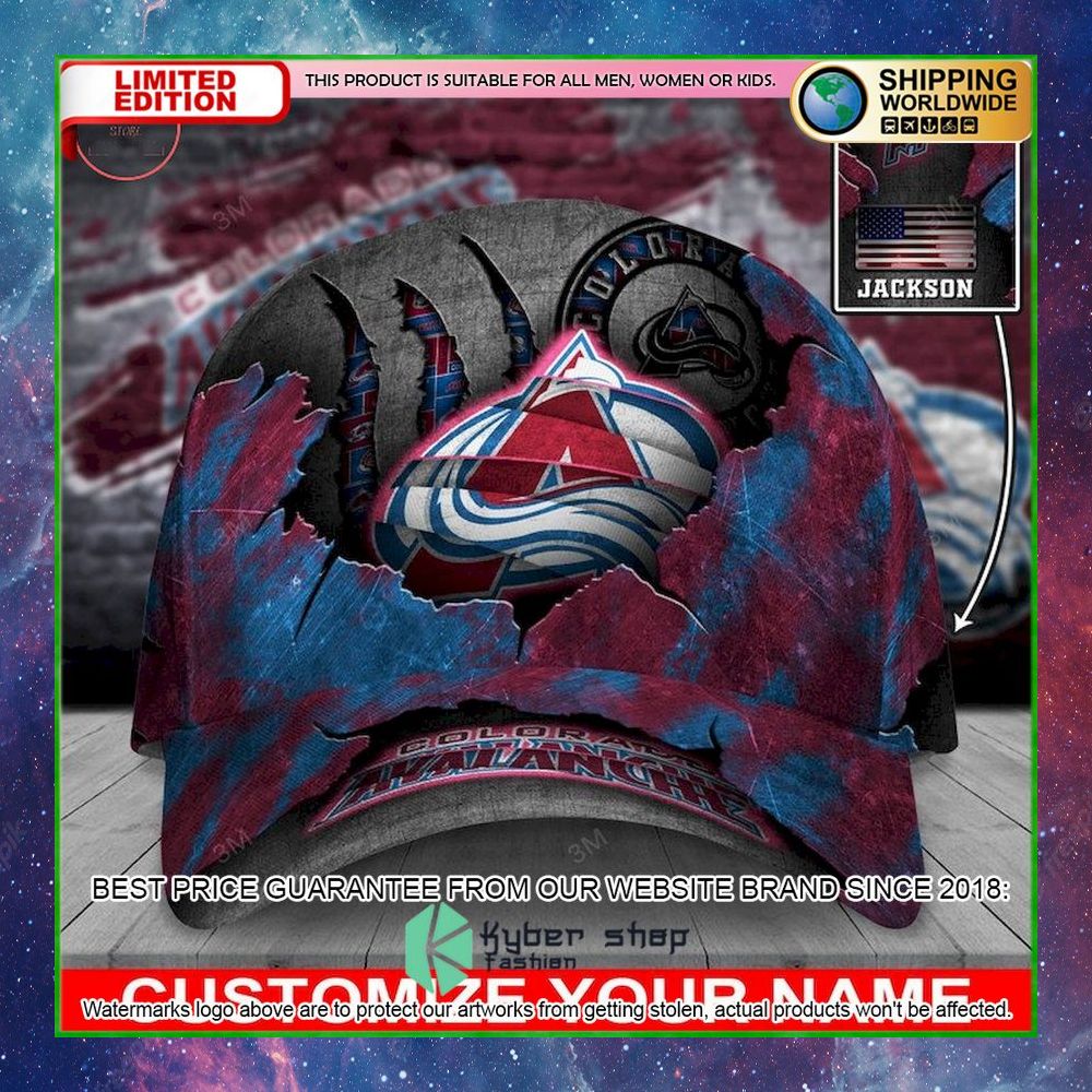 colorado avalanche skull nhl custom name cap limited edition 8jzil