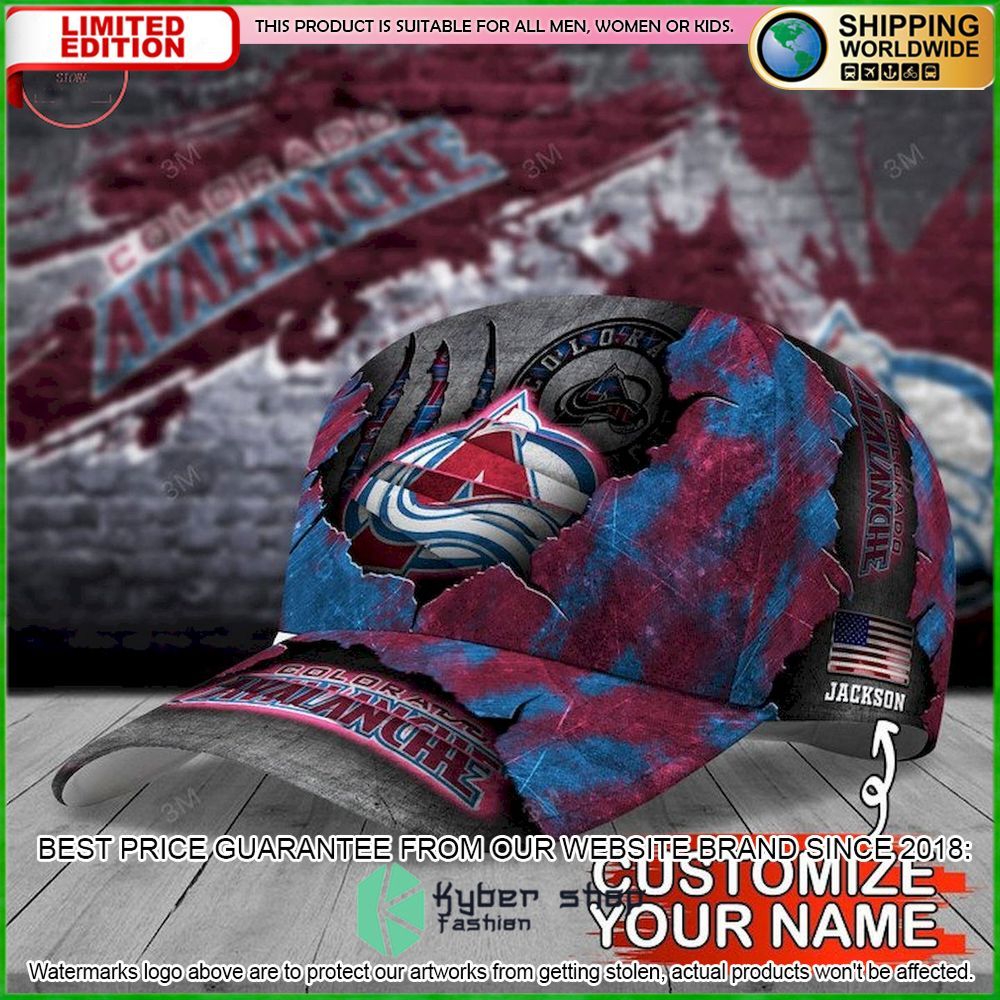 colorado avalanche skull nhl custom name cap limited edition dhlci
