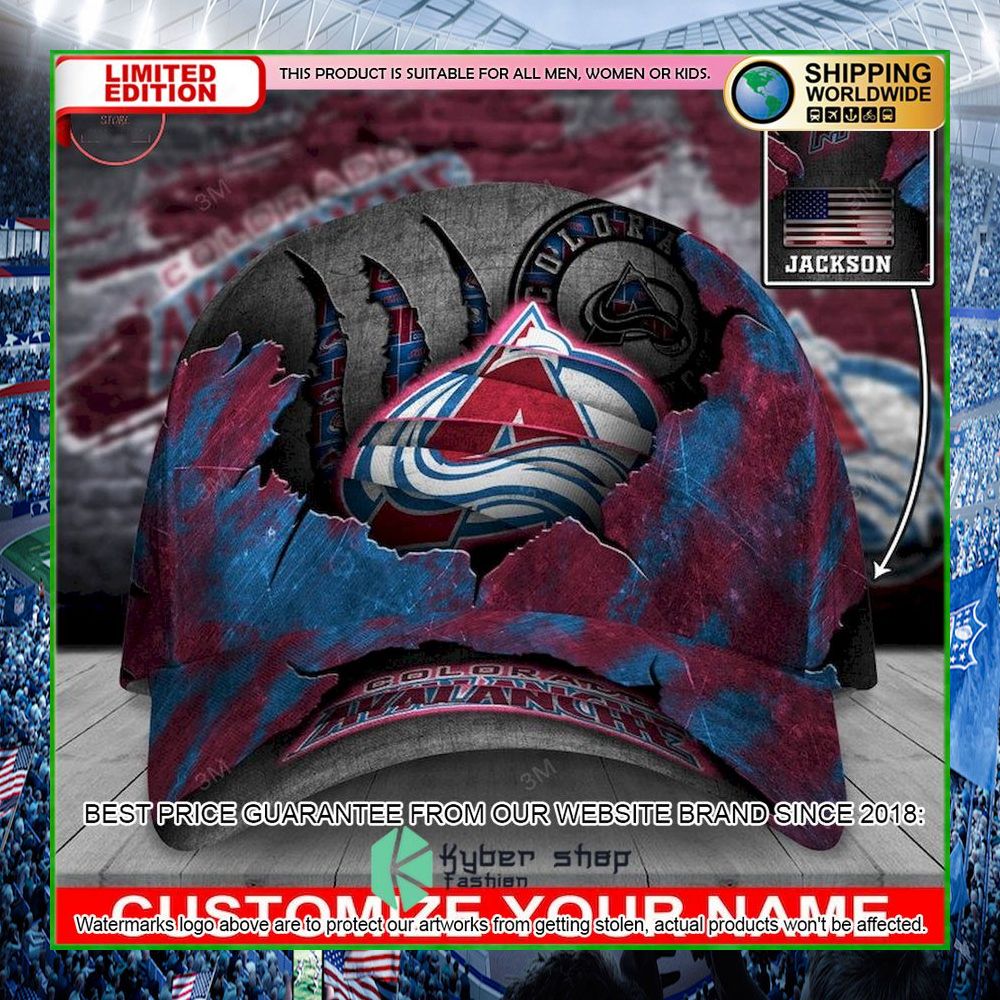 colorado avalanche skull nhl custom name cap limited edition hppnz