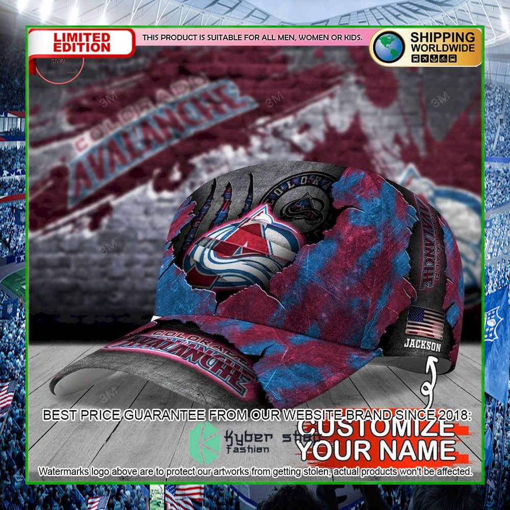 colorado avalanche skull nhl custom name cap limited edition zz5qu